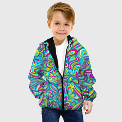 Куртка с капюшоном детская Узоры метаморфозы, цвет: 3D-черный — фото 2