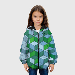Куртка с капюшоном детская Ромбовая симфония, цвет: 3D-черный — фото 2