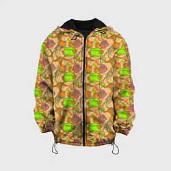 Куртка с капюшоном детская Морские обитатели рыбы, цвет: 3D-черный