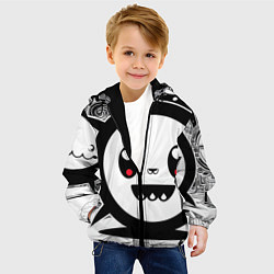 Куртка с капюшоном детская Cерия анимэ монстрик, цвет: 3D-черный — фото 2