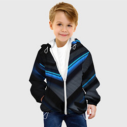 Куртка с капюшоном детская Голубая абстракция, цвет: 3D-белый — фото 2