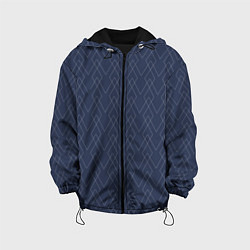 Куртка с капюшоном детская Серо-синий геометричные линии, цвет: 3D-черный