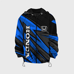 Куртка с капюшоном детская Honda motors - синяя спортивная абстракция, цвет: 3D-черный