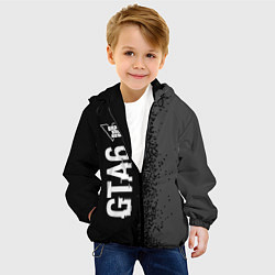 Куртка с капюшоном детская GTA6 glitch на темном фоне по-вертикали, цвет: 3D-черный — фото 2