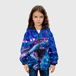 Куртка с капюшоном детская Фиолетовая акула, цвет: 3D-черный — фото 2