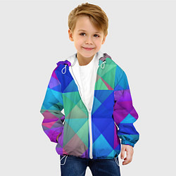 Куртка с капюшоном детская Разноцветные фигуры, цвет: 3D-белый — фото 2