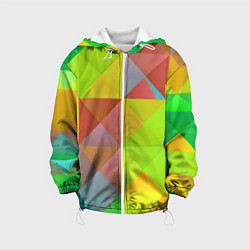 Куртка с капюшоном детская Разноцветные фигуры, цвет: 3D-белый
