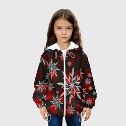 Куртка с капюшоном детская Рождественские снежинки, цвет: 3D-белый — фото 2