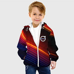 Куртка с капюшоном детская Volvo neon gradient auto, цвет: 3D-белый — фото 2