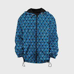Куртка с капюшоном детская Синие и чёрные треугольники, цвет: 3D-черный