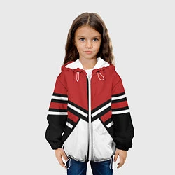 Куртка с капюшоном детская Советский спорт с полосами, цвет: 3D-белый — фото 2