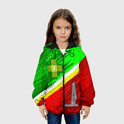 Куртка с капюшоном детская Флаг Зеленограадского АО, цвет: 3D-черный — фото 2