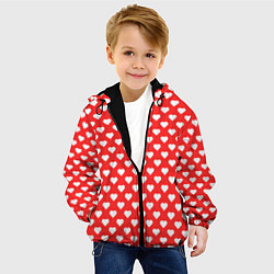 Куртка с капюшоном детская Сердечный фон, цвет: 3D-черный — фото 2