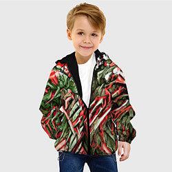 Куртка с капюшоном детская Адский каменный доспех красный, цвет: 3D-черный — фото 2