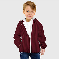Куртка с капюшоном детская Тёмно-красный вертикальные полосы, цвет: 3D-белый — фото 2