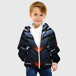 Куртка с капюшоном детская Объемная броня с ярким светом, цвет: 3D-белый — фото 2
