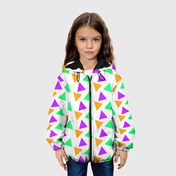 Куртка с капюшоном детская Яркие треугольники, цвет: 3D-черный — фото 2