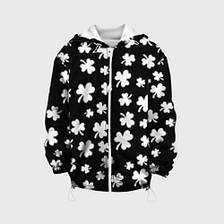 Куртка с капюшоном детская Black clover pattern anime, цвет: 3D-белый