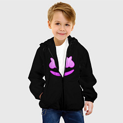 Куртка с капюшоном детская Маршмеллоу розовый градиент лого, цвет: 3D-черный — фото 2