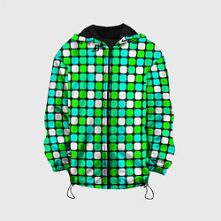 Детская куртка Зелёные и белые квадраты