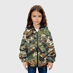 Куртка с капюшоном детская Контр Страйк - милитари стиль, цвет: 3D-черный — фото 2