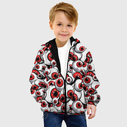 Куртка с капюшоном детская Красные глазные яблоки, цвет: 3D-черный — фото 2