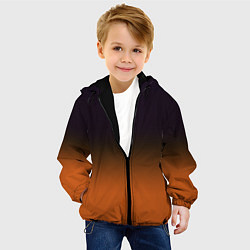 Куртка с капюшоном детская Градиент от чёрного к оранжевому, цвет: 3D-черный — фото 2