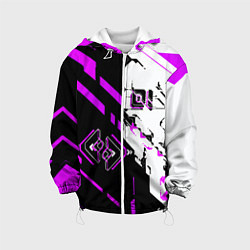 Детская куртка Розовые и чёрные техно линии