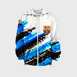 Куртка с капюшоном детская Barcelona fc club, цвет: 3D-белый