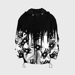 Куртка с капюшоном детская Death Stranding отпечатки рук, цвет: 3D-черный