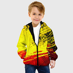 Куртка с капюшоном детская Borussia color краски спорт, цвет: 3D-черный — фото 2