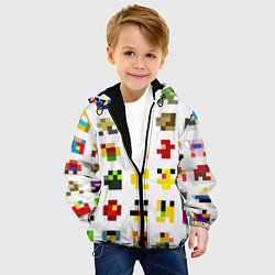 Куртка с капюшоном детская Пиксельные персонажи, цвет: 3D-черный — фото 2