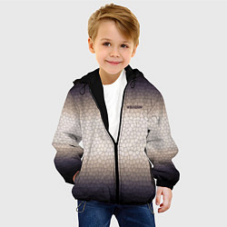 Куртка с капюшоном детская Мозаика градиент туманный, цвет: 3D-черный — фото 2