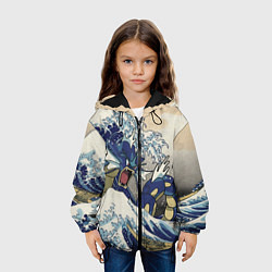Куртка с капюшоном детская Kanagawa wave - Gyarados, цвет: 3D-черный — фото 2