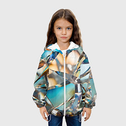 Куртка с капюшоном детская Грани стеклянного камня, цвет: 3D-белый — фото 2