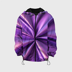 Куртка с капюшоном детская Металлический фиолетовый атлас ткань, цвет: 3D-черный
