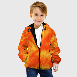 Куртка с капюшоном детская Солнечный огонь абстракция, цвет: 3D-черный — фото 2