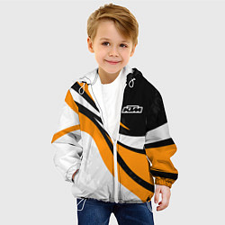 Куртка с капюшоном детская КТМ - оранжевые вставки, цвет: 3D-белый — фото 2