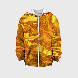 Куртка с капюшоном детская Абстракция жидкое золото, цвет: 3D-белый
