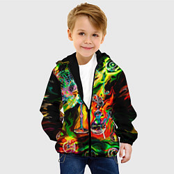 Куртка с капюшоном детская Хамелеон и стихии, цвет: 3D-черный — фото 2