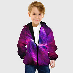 Куртка с капюшоном детская Фантастическая галактика, цвет: 3D-черный — фото 2