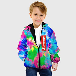 Куртка с капюшоном детская Color abstraction - summer, цвет: 3D-черный — фото 2