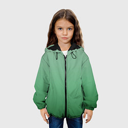 Куртка с капюшоном детская Градиент приглушённый зелёный, цвет: 3D-черный — фото 2