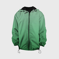 Куртка с капюшоном детская Градиент приглушённый зелёный, цвет: 3D-черный