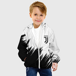 Куртка с капюшоном детская Ювентус краски спорт, цвет: 3D-белый — фото 2