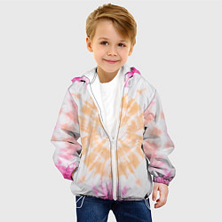 Куртка с капюшоном детская Светлый тай дай, цвет: 3D-белый — фото 2
