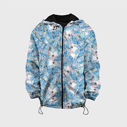 Куртка с капюшоном детская Деньги - купюры в 2 тысячи рублей, цвет: 3D-черный