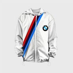 Куртка с капюшоном детская BMW brend geometry sport, цвет: 3D-белый