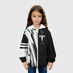 Куртка с капюшоном детская Tesla - carbon texture, цвет: 3D-белый — фото 2