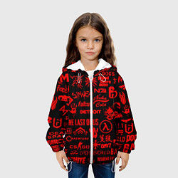 Куртка с капюшоном детская Логотипы популярных игр pattern, цвет: 3D-белый — фото 2